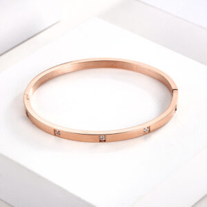 Simple inlaid square diamond women's bracelet, couple's diamond bracelet