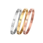 Couple four-leaf clover love titanium steel bracelet