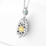 High-end natural A-grade jade green water drop pendant S925 silver inlaid with ice jade women's necklace fashion pendant